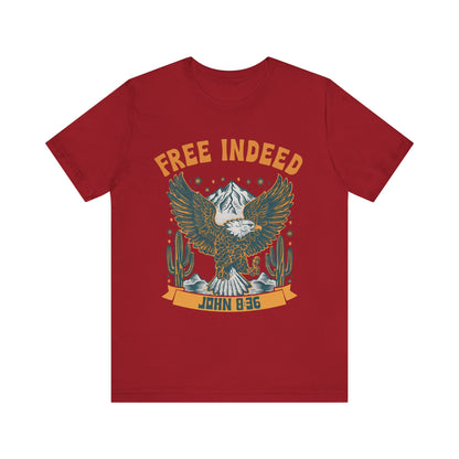 Free Indeed Shirt – Vintage John 8:36 Christian Eagle Bible Prayer Tee
