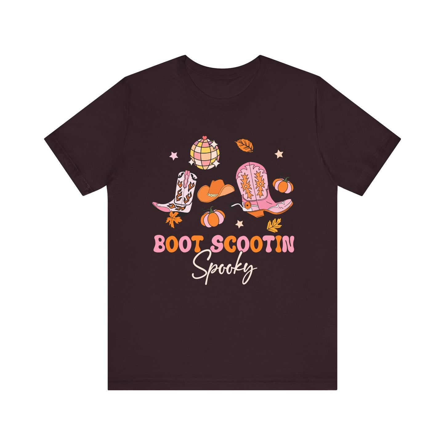 Boot Scootin Spooky Howdy Western Halloween Thanksgiving T-Shirt, Retro Cowgirl Fall Tee