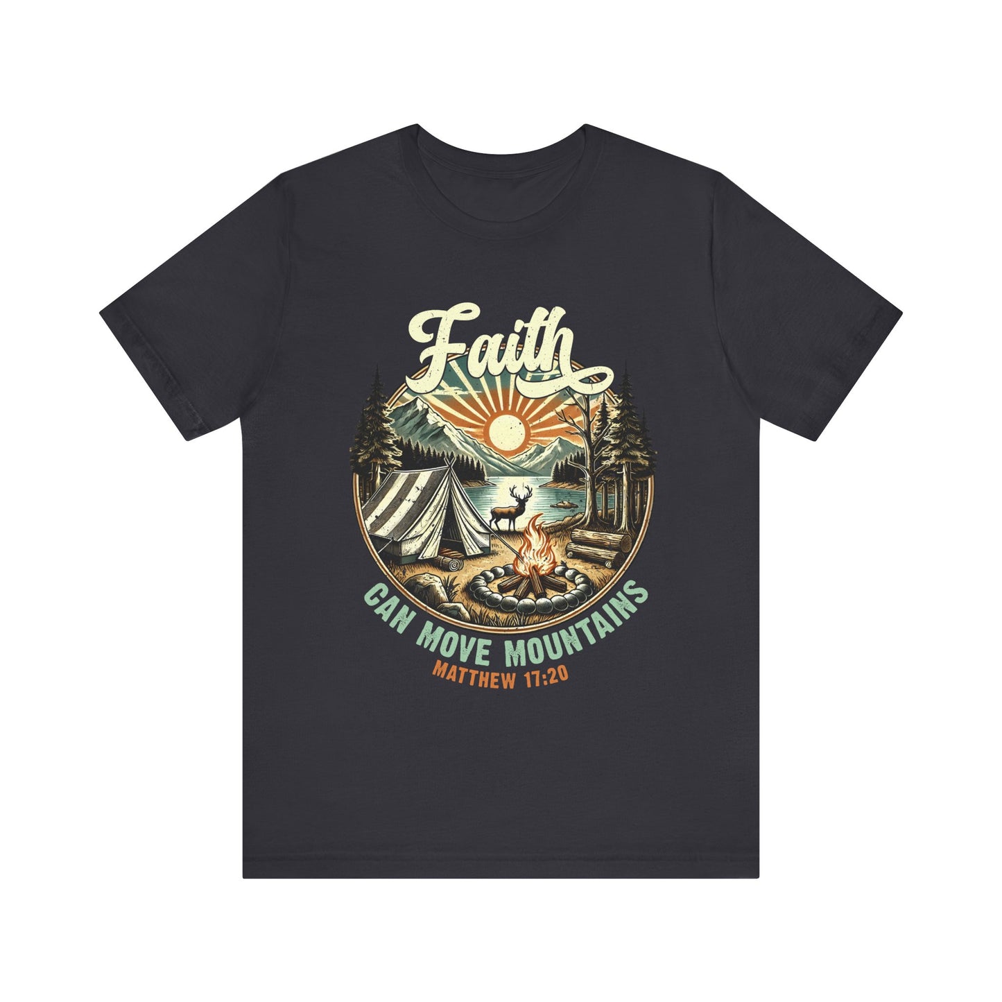 Faith Can Move Mountains Shirt – Matthew 17:20 Retro Christian Jesus Tee