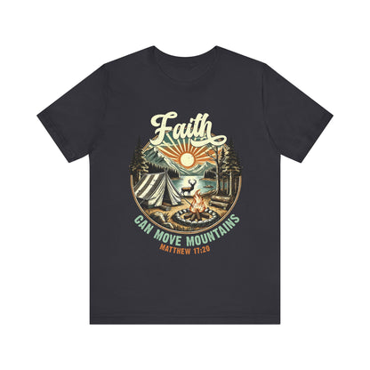 Faith Can Move Mountains Shirt – Matthew 17:20 Retro Christian Jesus Tee