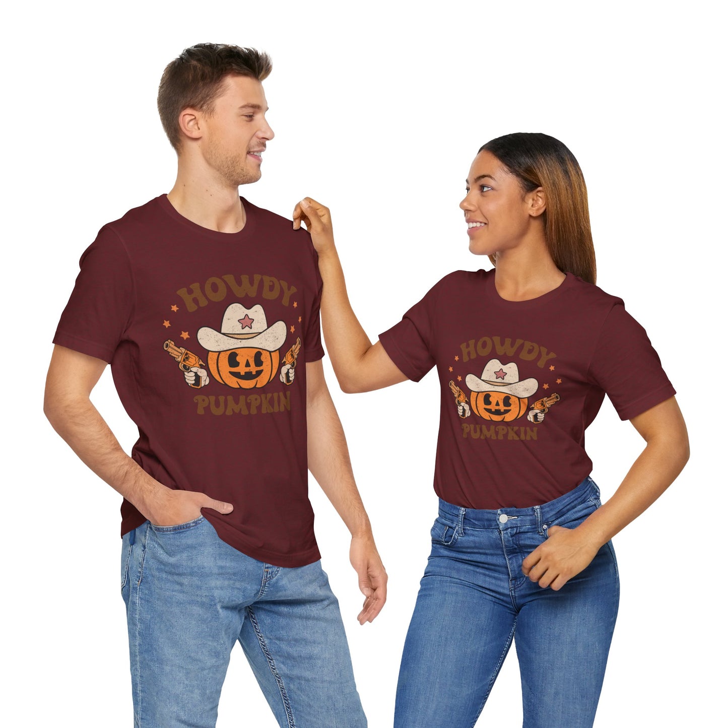 Howdy Pumpkin T-Shirt, Retro Western Cowboy Cowgirl Halloween Tee