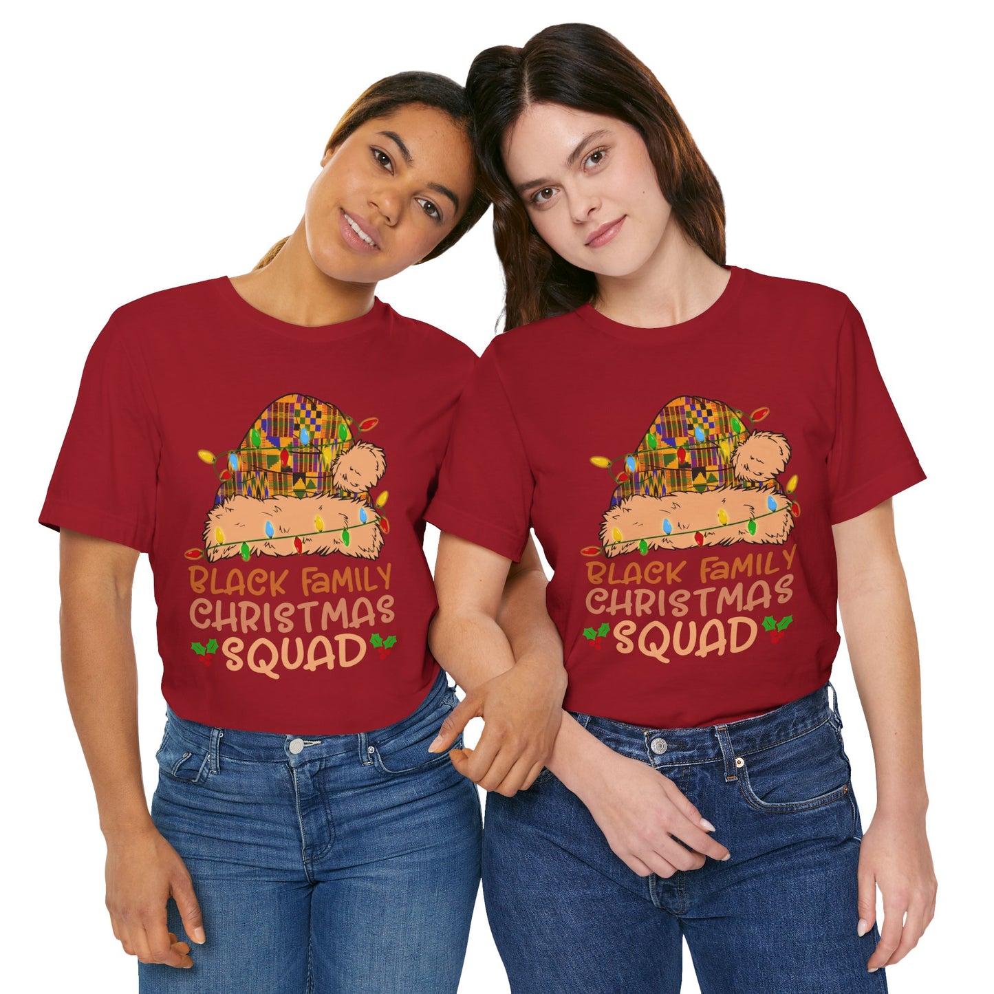 Black Family Christmas Squad Shirt – Kente Santa Hat African Heritage Holiday Tee
