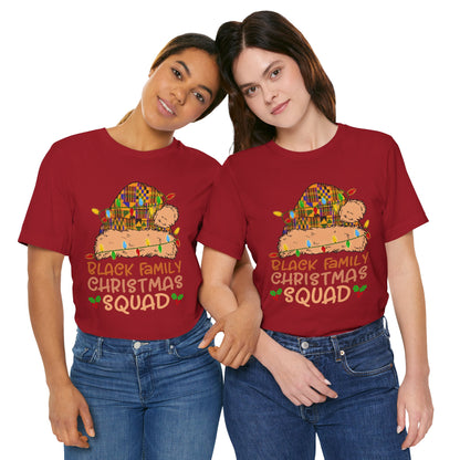 Black Family Christmas Squad Shirt – Kente Santa Hat African Heritage Holiday Tee