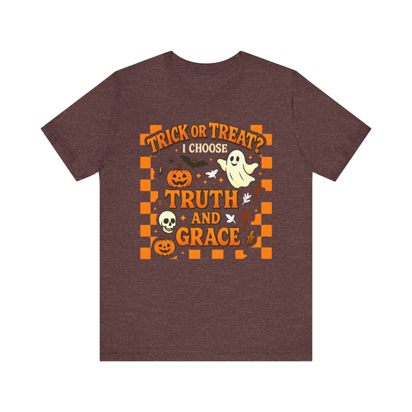 Trick or Treat I Choose Truth and Grace Shirt – Christian Halloween Faith Tee