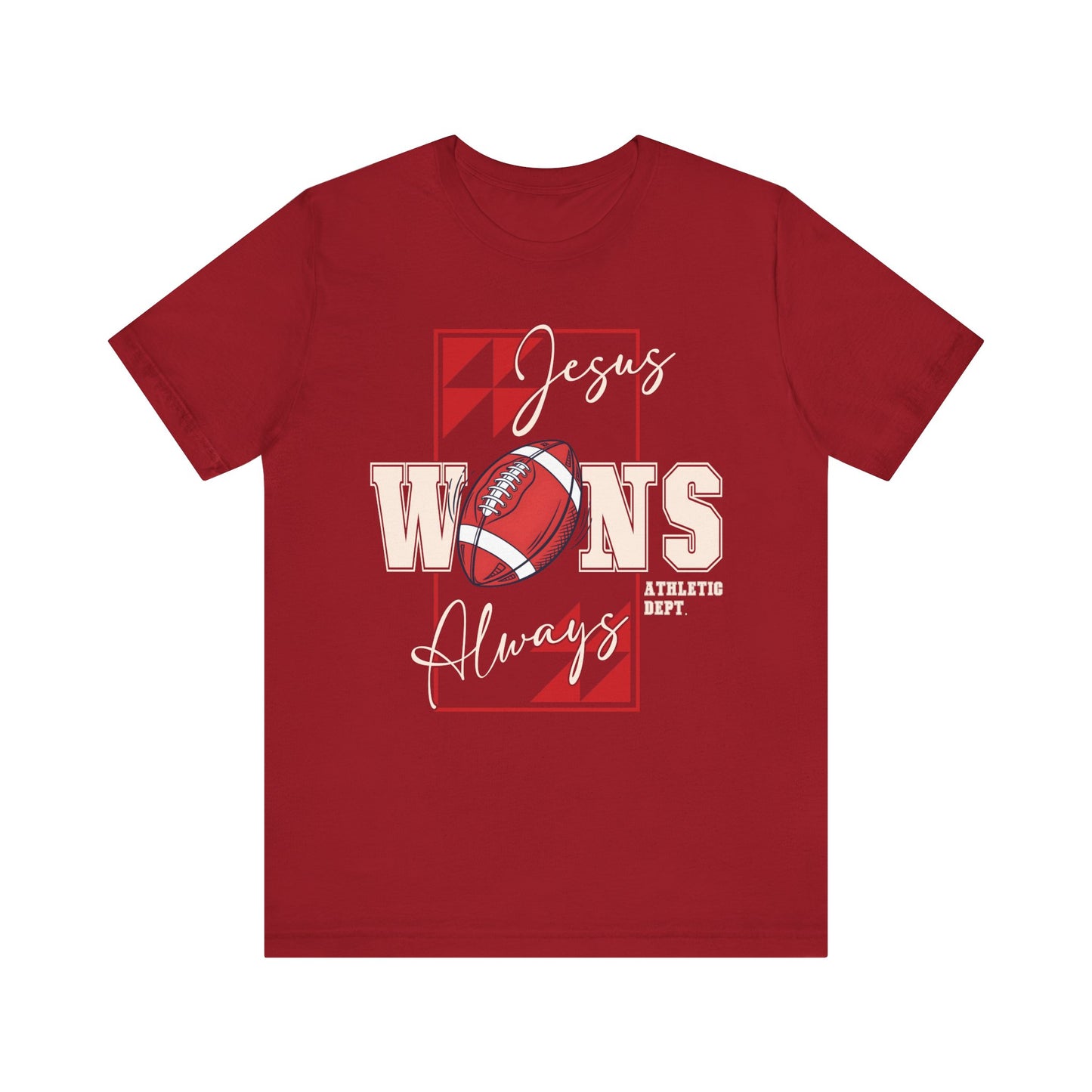 Jesus Wins Always Shirt – Christian Football Faith Player Sports Tee