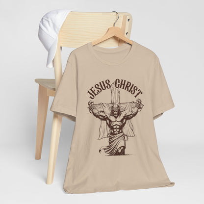 Jesus Christ Cross Faith Funny  Christian Workout Gym Retro T-Shirt