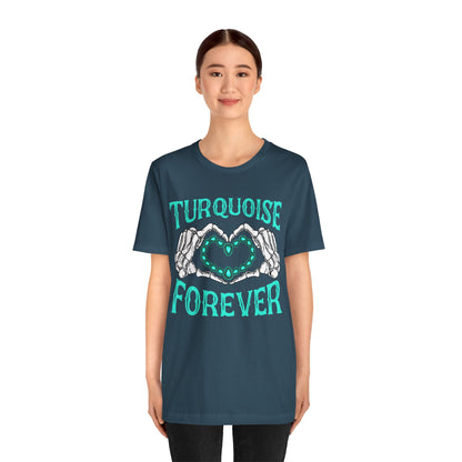 Western Turquoise Forever Shirt – Gemstone Skeleton Hand Heart Rodeo Tee