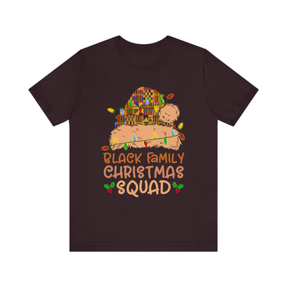 Black Family Christmas Squad Shirt – Kente Santa Hat African Heritage Holiday Tee