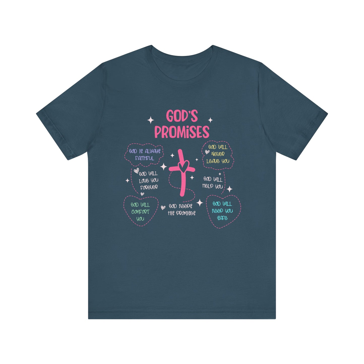 God’s Promise Shirt – Christian Rainbow Cross Bible Verse Faith Scripture Tee