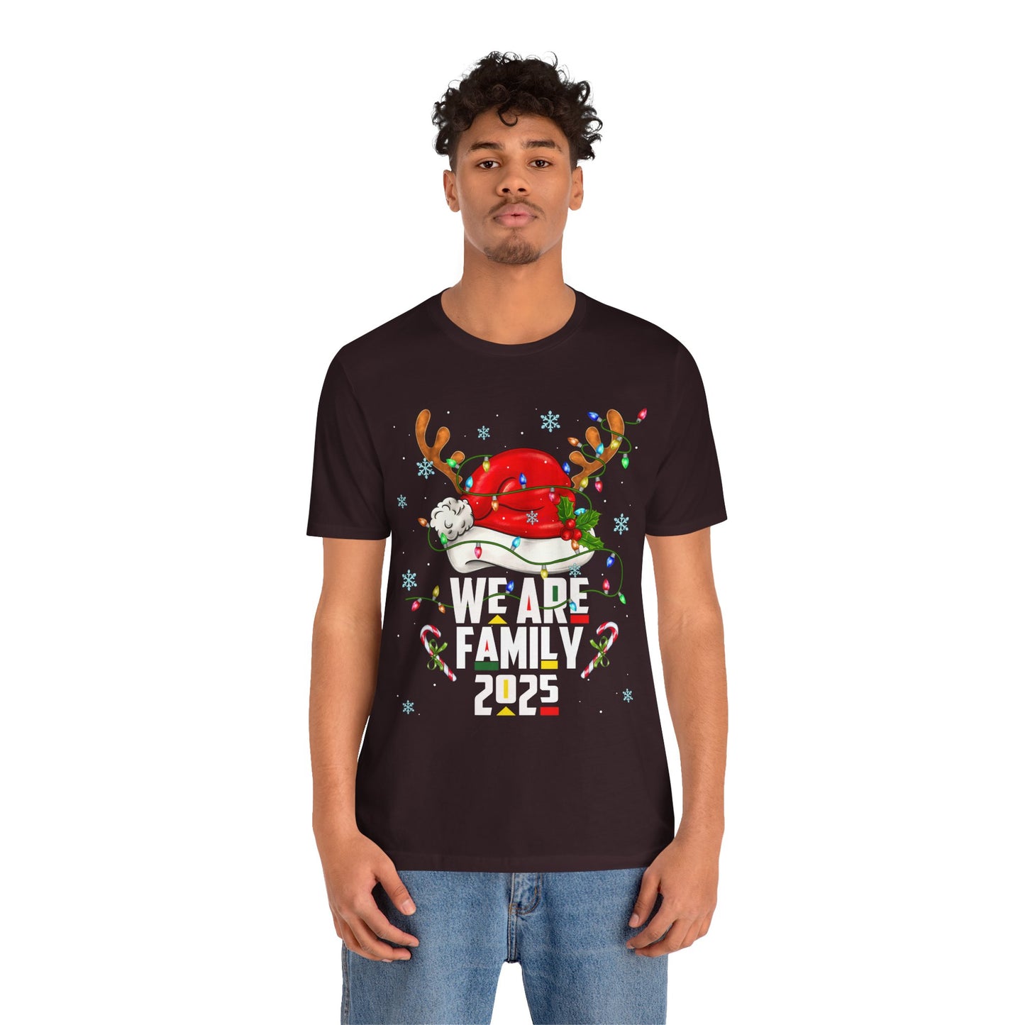 We Are Family 2025 Shirt – Afro Christmas Tree & Santa Matching Black Family Tee