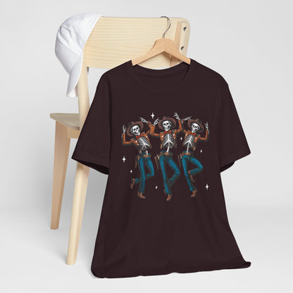 Halloween Western Dancing Skeletons Cowboy Creepy Country T-Shirt
