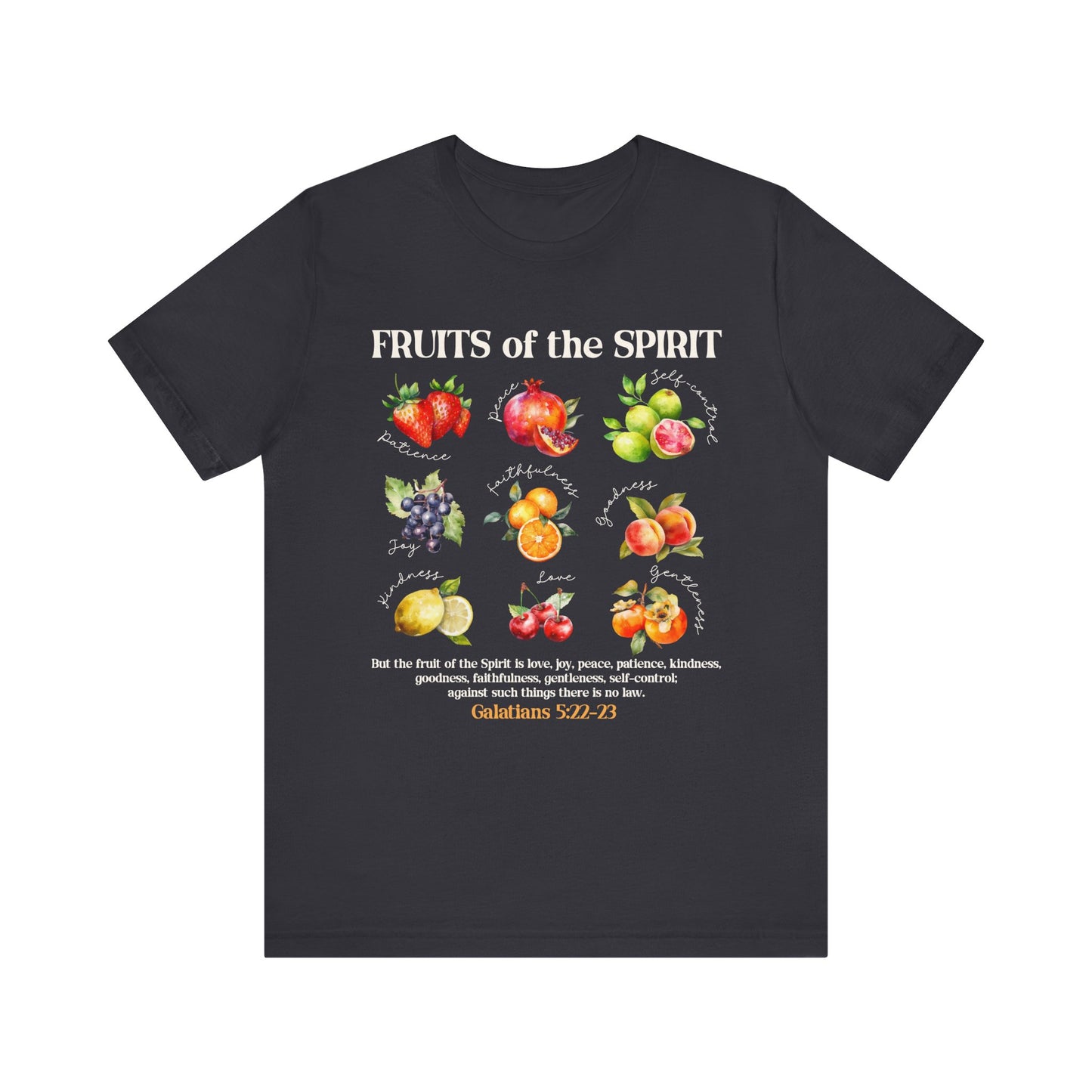Fruits of the Spirit Shirt – Galatians 5:22-23 Christian Bible Verse Tee