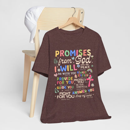 Promises From God Shirt – Christian Women’s Bible Verse Cross Faith Scripture Tee