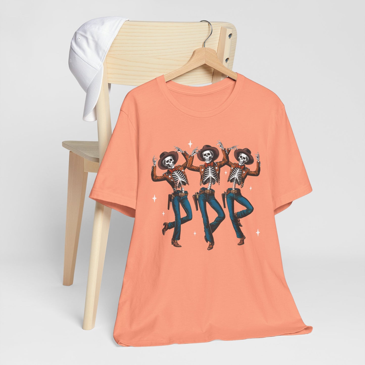Halloween Western Dancing Skeletons Cowboy Creepy Country T-Shirt