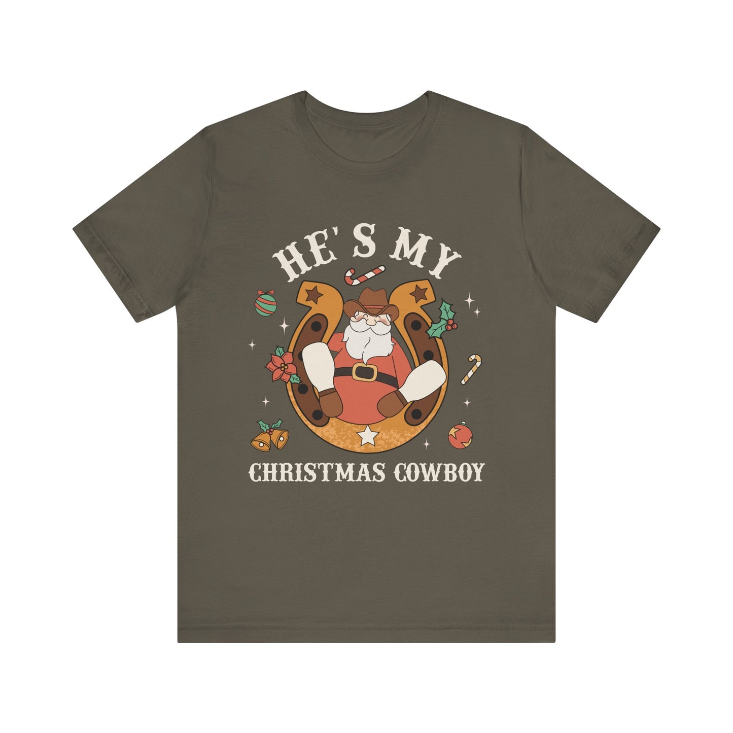 He’s My Christmas Cowboy Shirt – Western Santa Couples Matching Holiday Tee
