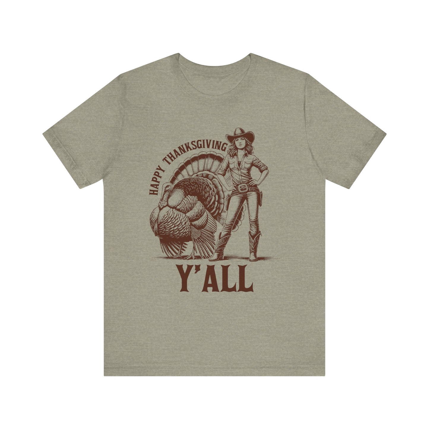 Happy Thanksgiving Y’all Shirt – Western Cowgirl Turkey Country Rodeo Tee