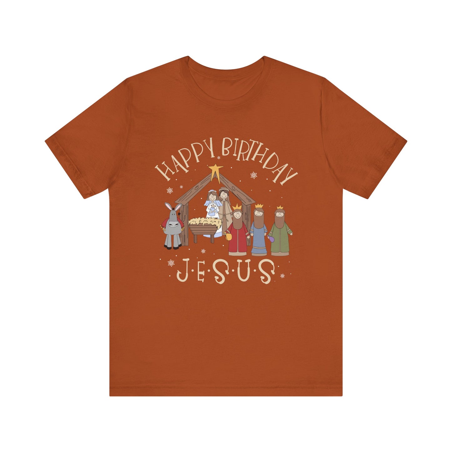 Nativity Happy Birthday Jesus Shirt – Christian Faith-Filled Christmas Tee