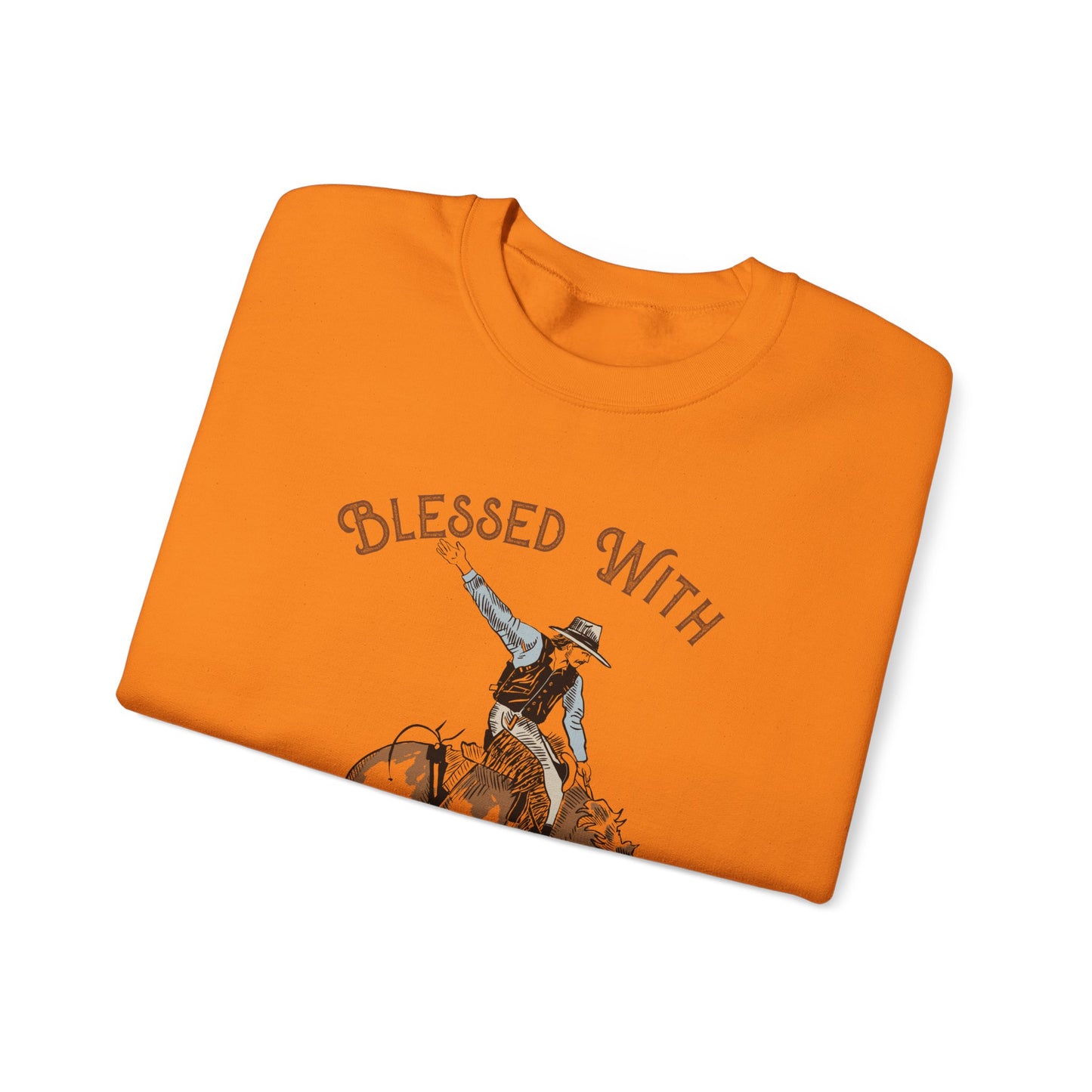 Blessed with a Cowboy Sweatshirt – Retro Christian Western Rodeo Pullover