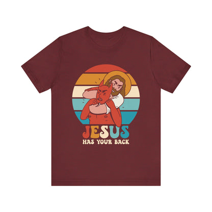 Hey Devil Jesus Has Your Back T-Shirt, Funny Christian Retro Halloween Tee