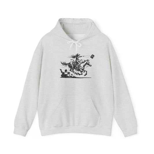 Cowgirl Riding Horse Hoodie – Christian Scripture Western Rodeo Texas Pullover