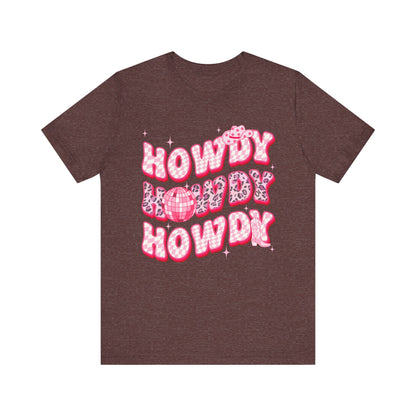 Howdy Pink Cowgirl Shirt – Leopard Disco Western Rodeo Country Girl Tee