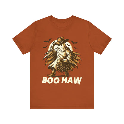 Boo Haw Shirt Ghost Cowboy Western Halloween Tee, Funny Rodeo Spirit Fall Outfit
