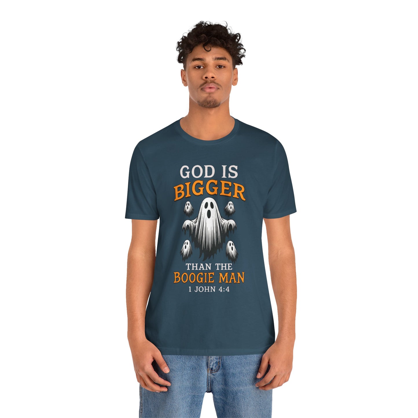 God Is Bigger Than the Boogie Man Shirt – Christian Ghost Halloween Faith Tee