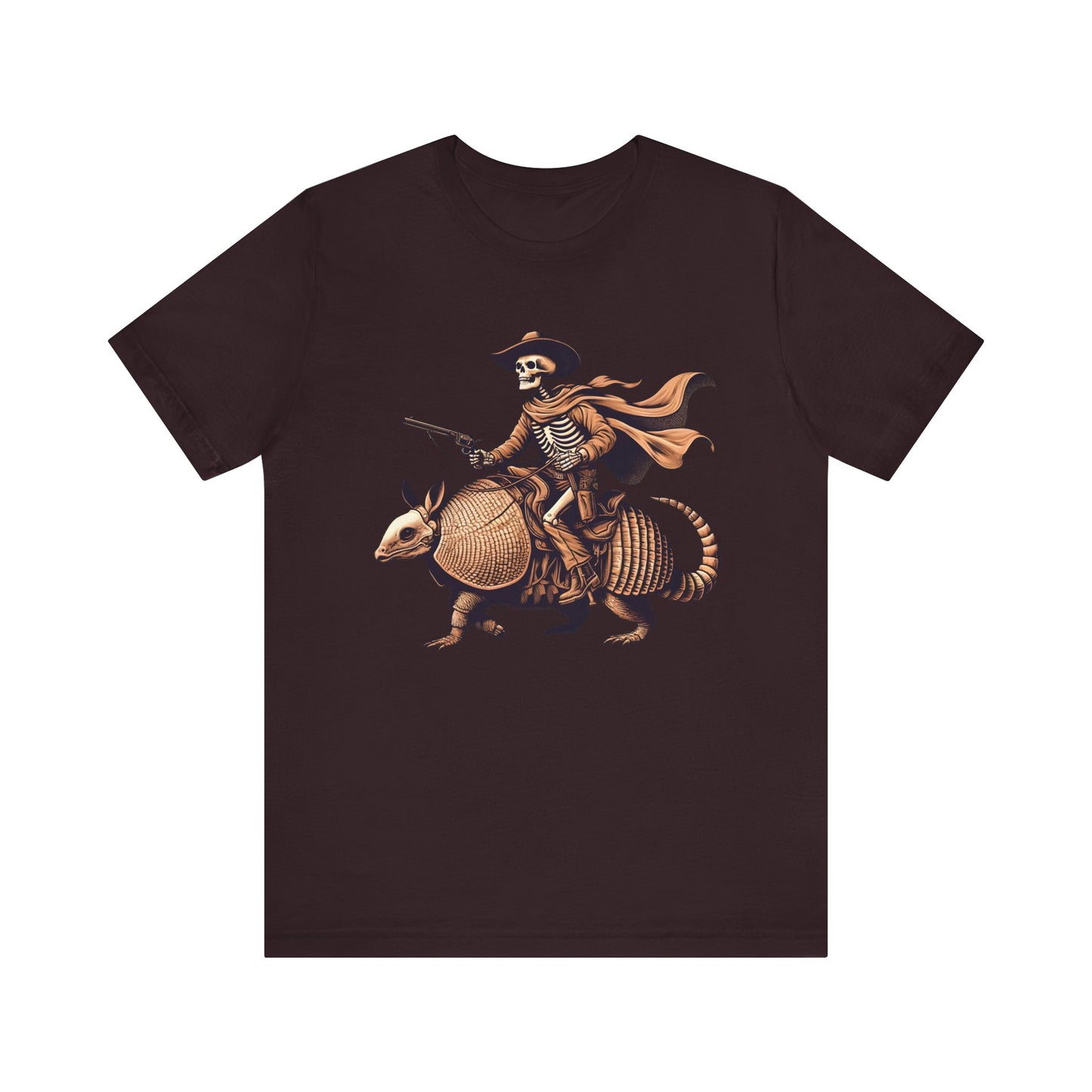 Cowboy Skeleton Riding Armadillo Shirt – Howdy Western Texas Rodeo Tee