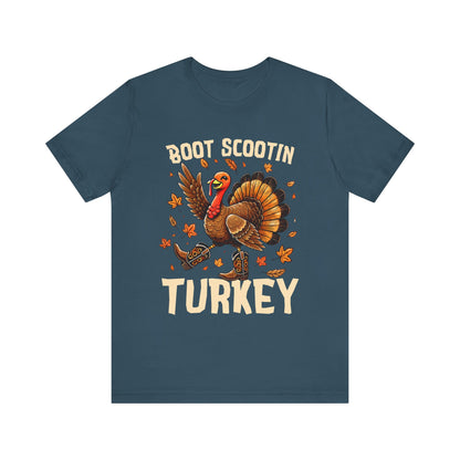 Boot Scootin’ Turkey Shirt – Funny Western Cowboy Thanksgiving Rodeo Tee