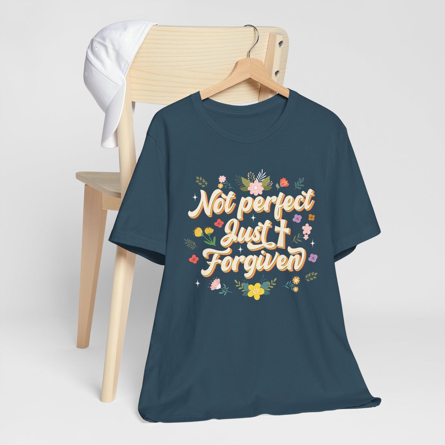 Not Perfect Just Forgiven Shirt – Christian Cross Inspirational Faith Tee