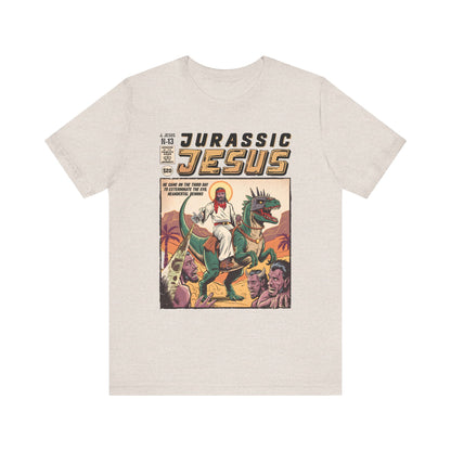 Jurassic Jesus Shirt – Dino-Riding Savior Comic Book Christian Tee