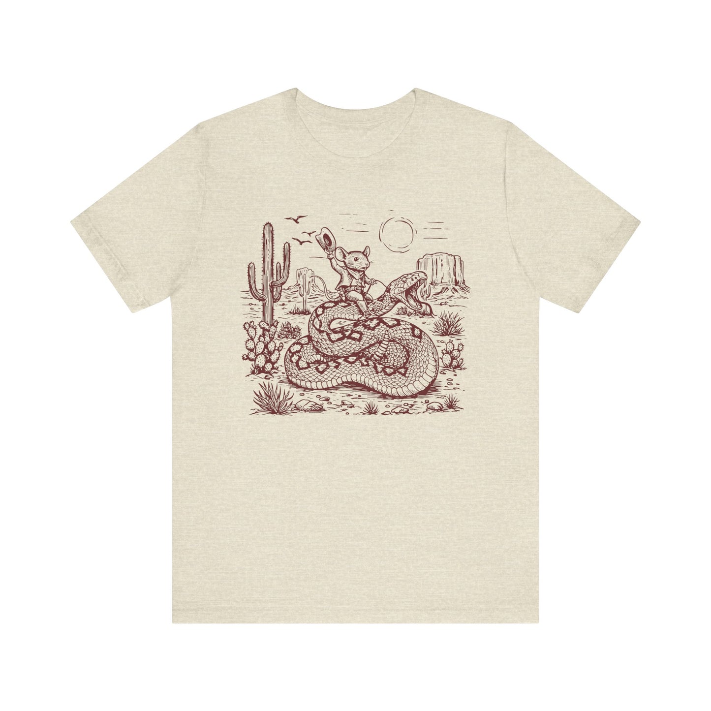 Cowboy Mouse Riding Rattlesnake Shirt – Funny Wild West Rodeo Tee