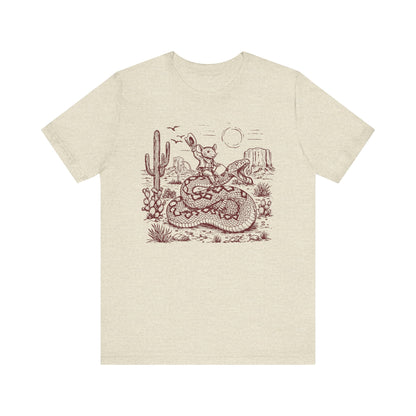 Cowboy Mouse Riding Rattlesnake Shirt – Funny Wild West Rodeo Tee