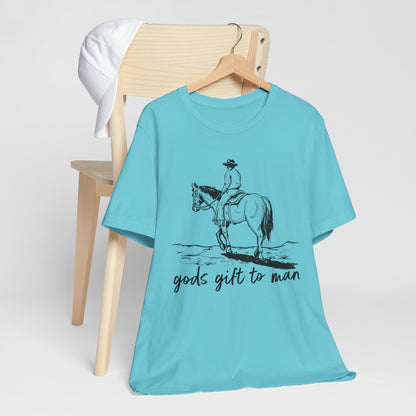 God’s Gift to Man Shirt – Cowboy Howdy Rodeo Christian Western Tee