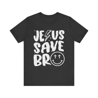 Jesus Saves Bro Shirt – Funny Retro Christian Cross Christmas Faith Tee