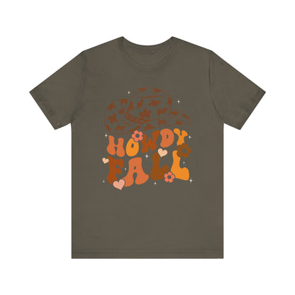Retro Groovy Howdy Fall Shirt – Western Cowboy Pumpkin Thanksgiving Tee