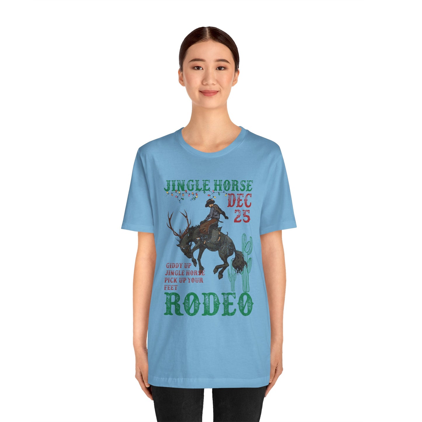 Giddy Up Jingle Horse Shirt – Western Rodeo Howdy Christmas Holiday Tee