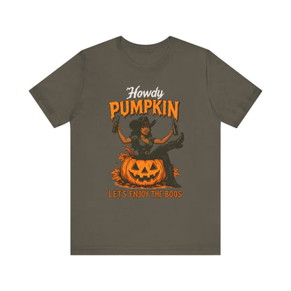 Howdy Pumpkin Shirt – Funny Black Cowgirl Western Halloween Tee