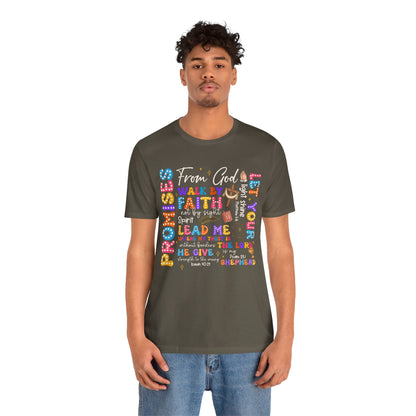 Walk by Faith Not by Sight Shirt – Christian 2 Corinthians 5:7 Groovy Scripture Tee