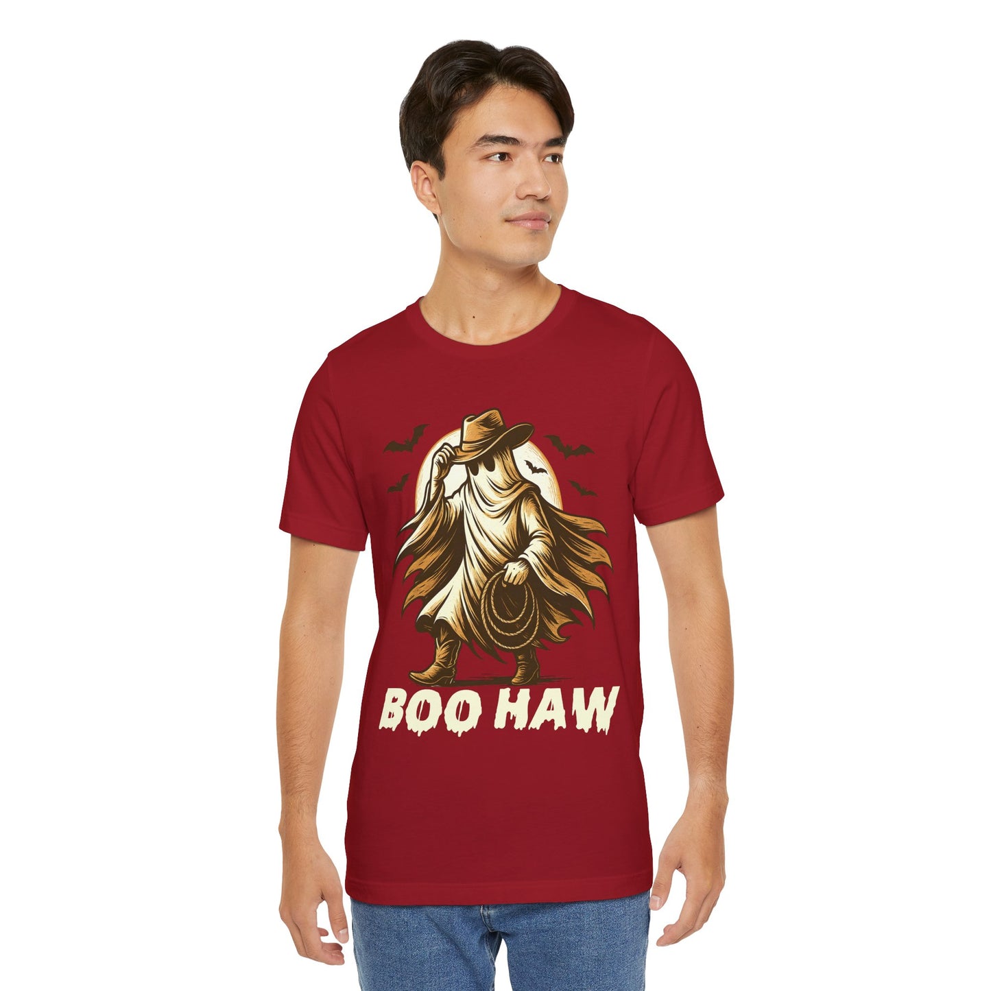 Boo Haw Shirt Ghost Cowboy Western Halloween Tee, Funny Rodeo Spirit Fall Outfit