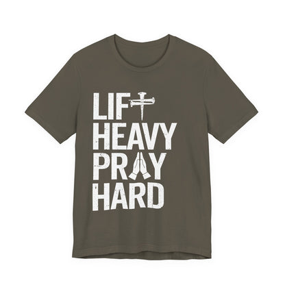 Lift Heavy Pray Hard Cross Nails Trendy Christ Gym Vintage T-Shirt
