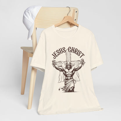 Jesus Christ Cross Faith Funny  Christian Workout Gym Retro T-Shirt