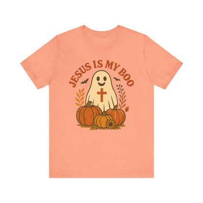 Jesus Is My Boo Shirt – Cute Christian Ghost Pumpkin Halloween Faith Tee