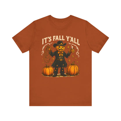 It’s Fall Y’all Shirt – Funny Pumpkin Cowboy Western Halloween Rodeo Tee
