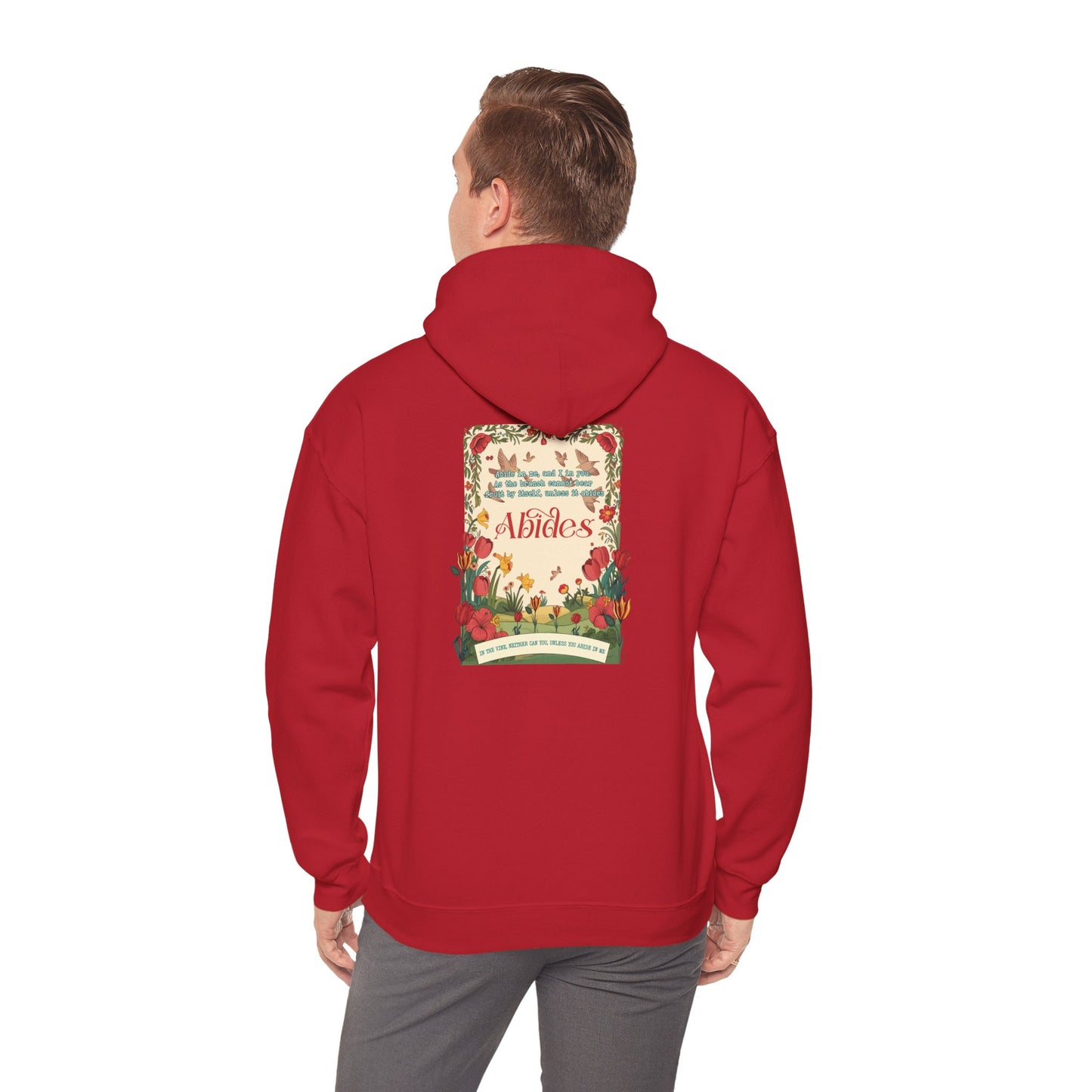 Abide in Me Hoodie – Faithful Blooms Bible Scripture Christian Pullover