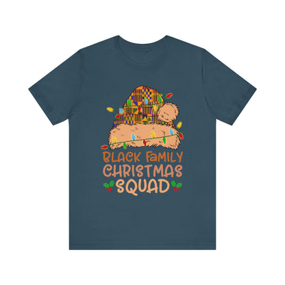 Black Family Christmas Squad Shirt – Kente Santa Hat African Heritage Holiday Tee