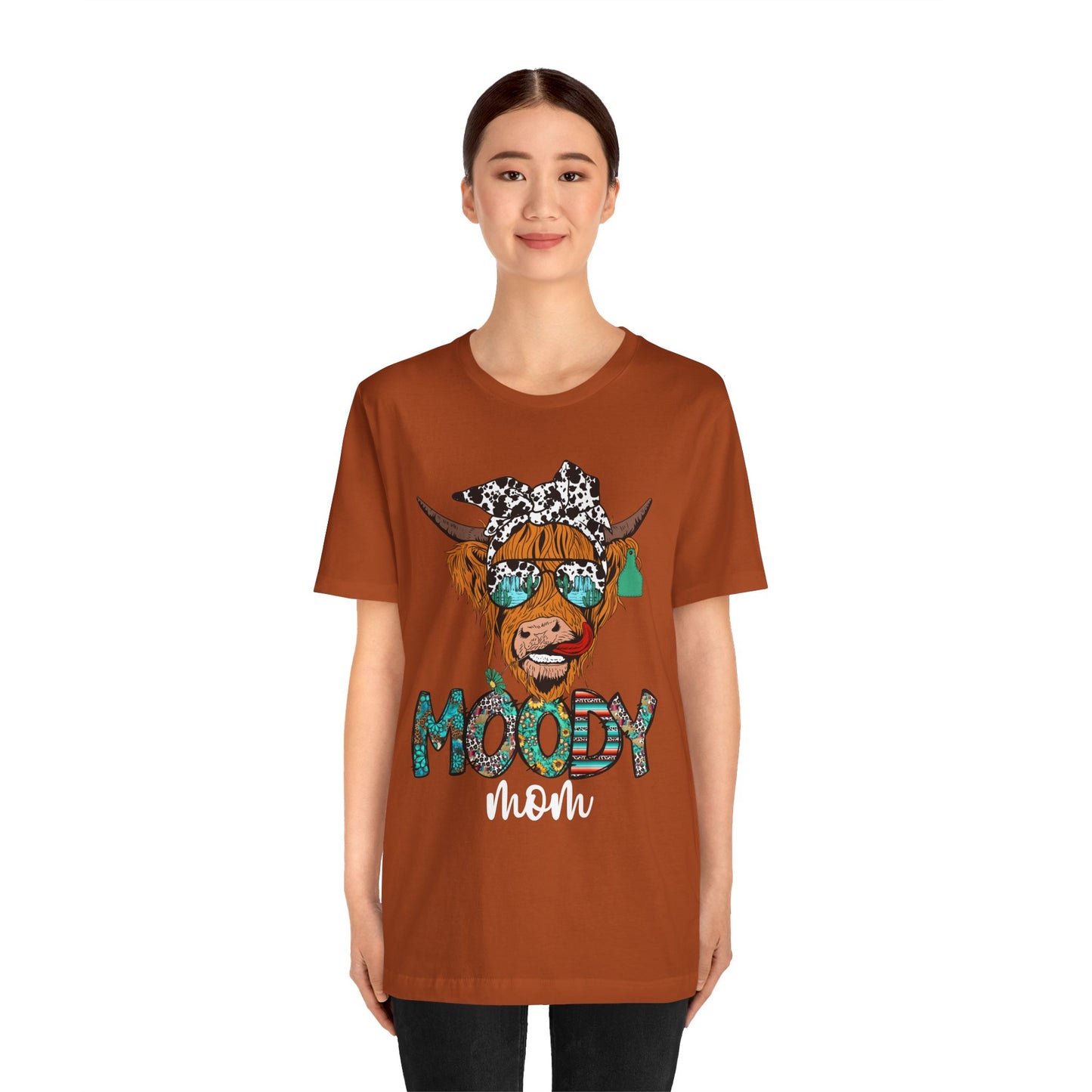 Western Moody Mom Shirt – Highland Cow Sunglasses Country Life Ranch Vibe Tee