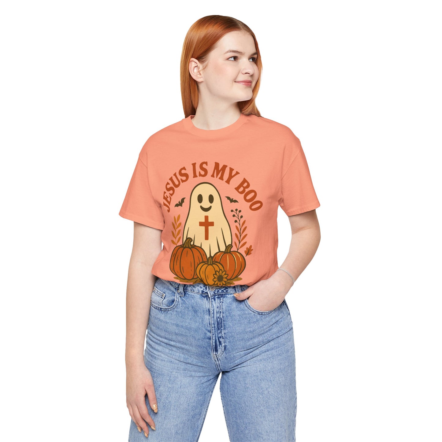 Jesus Is My Boo Shirt – Cute Christian Ghost Pumpkin Halloween Faith Tee