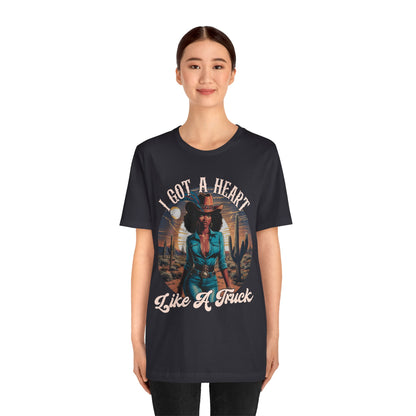 Heart Like A Truck Shirt – Black Cowgirl Christian Desert Western Tee
