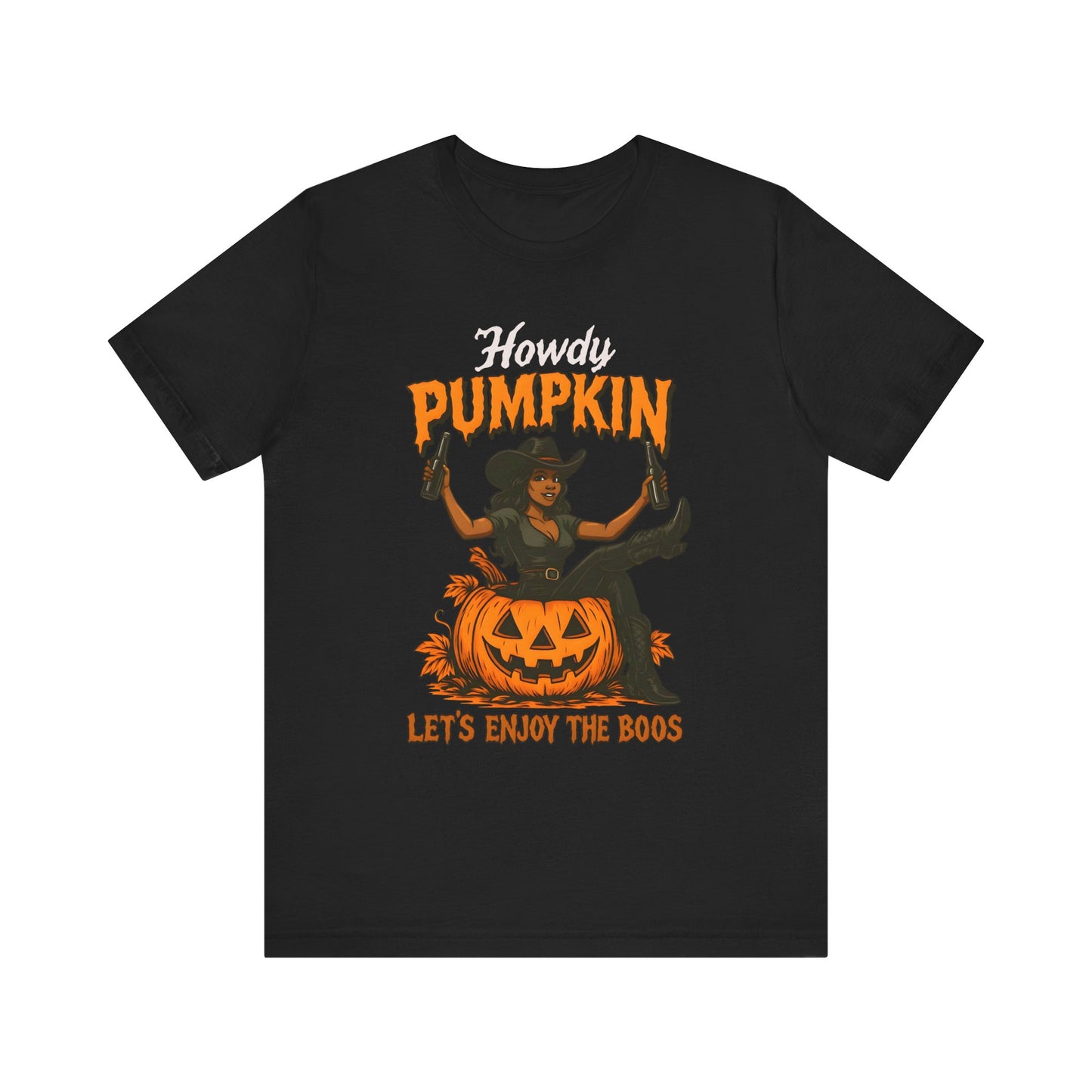 Howdy Pumpkin Shirt – Funny Black Cowgirl Western Halloween Tee